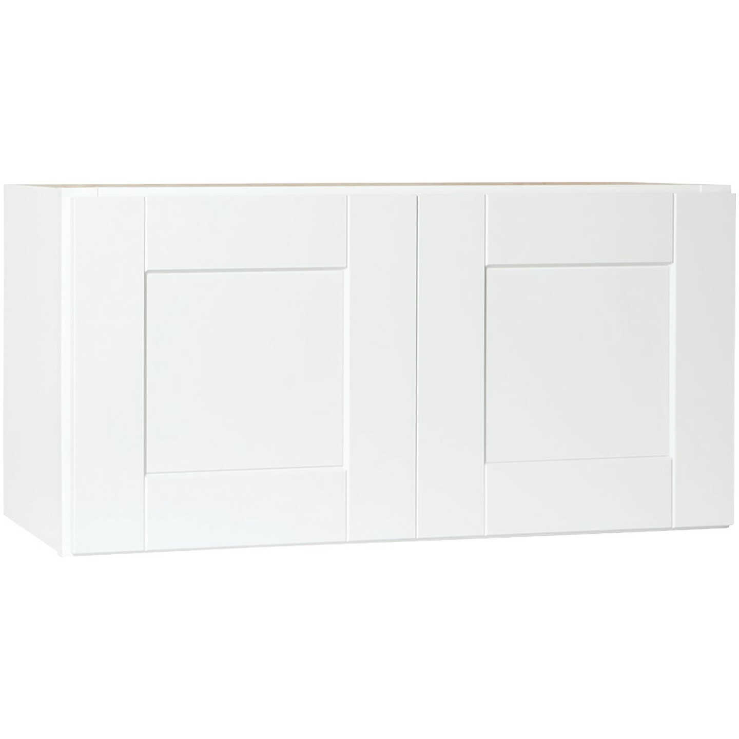 Continental Cabinets Andover Shaker 30 In. W x 15 In. H x 12 In. D White Thermofoil Bridge Wall Kitchen Cabinet Image 1