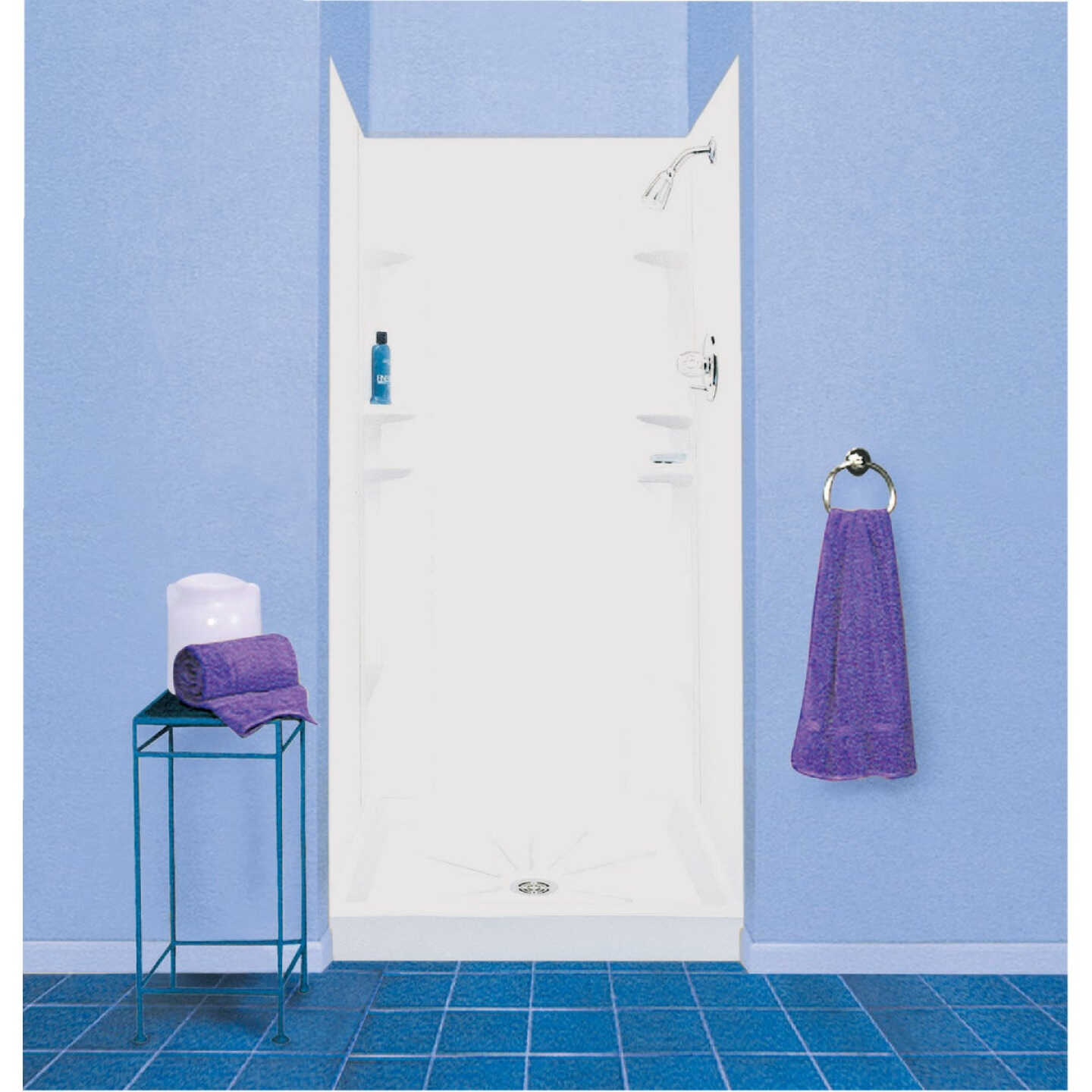 Mustee Durawall 48 In. W x 71-1/2 In. H x 42 In. D 5-Piece Alcove Shower Wall Set in White Image 1